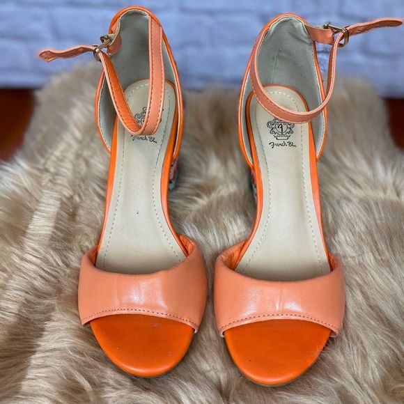 French Blue orange geometric twinkle sandal - Picture 4 of 6